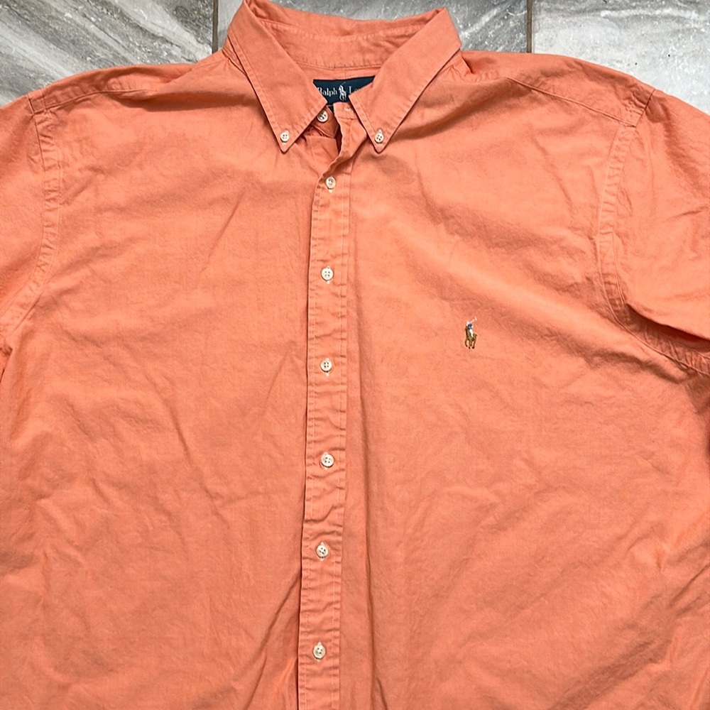 Ralph Lauren 3XLT short sleeve button down Orange